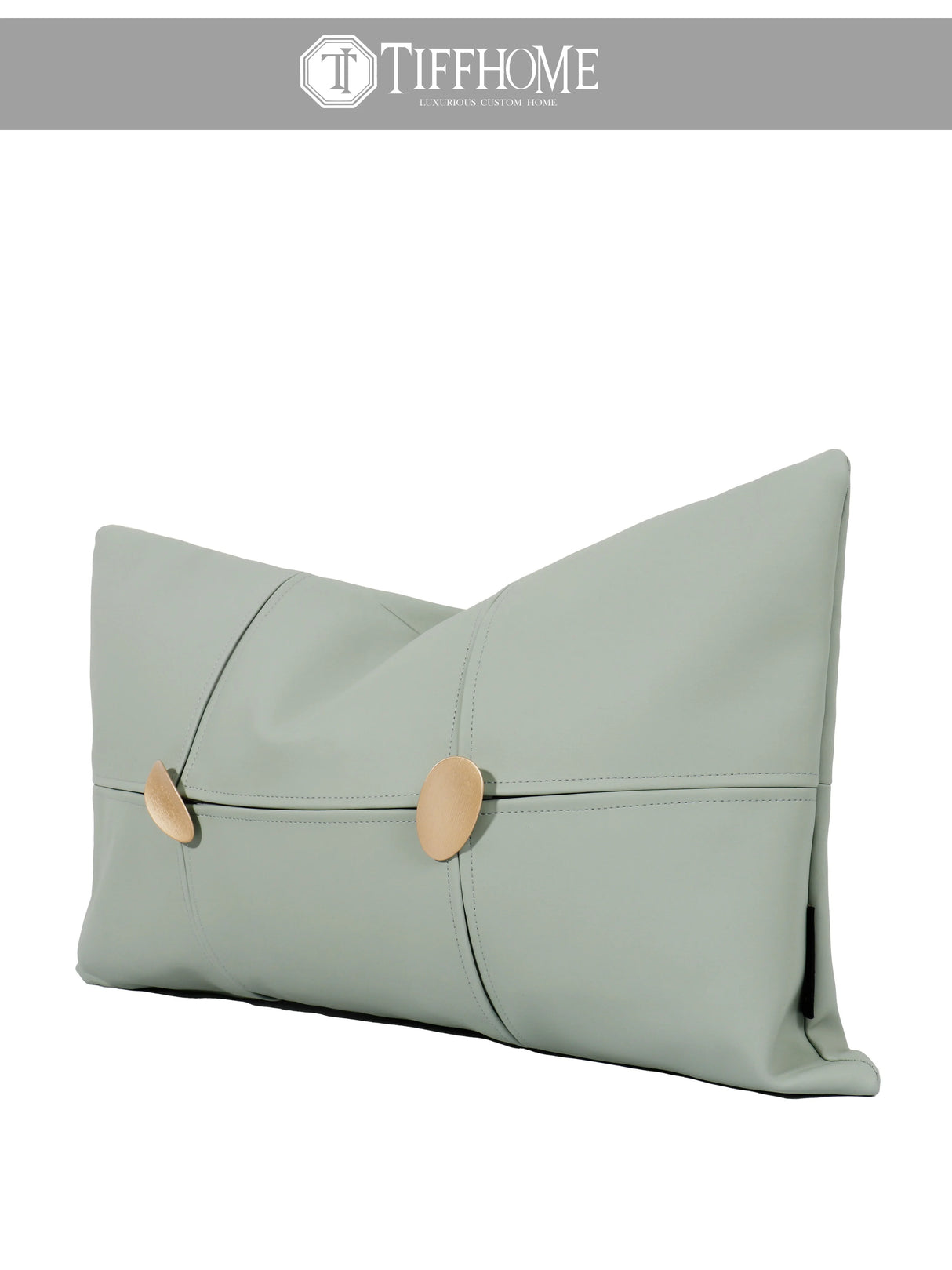Tiff Home New Design Wholesale 30*50cm Light Cyan Spliced Embroidered High-End Throw Pillow