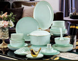 Nordic Gold Rim Best Ceramic Dishes Plates Bowl Kitchen Porcelain Ceramic Tableware Sets Bone China Plates for Dinner Julia M LifeStyles