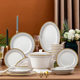 58 Pcs Ceramic Tableware Simple High Quality Cutlery Plate Set Modern Ceramic Dinner Plate