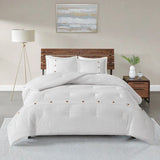 King-Size Cotton Waffle Weave 3-Piece Comforter Set