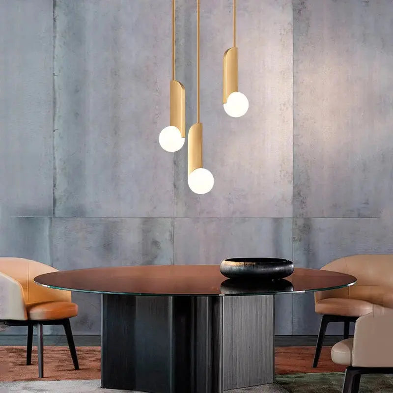 New Modern Style Hanging Kitchen Dining Table Brass Glass Pendant Light Julia M LifeStyles