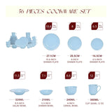 Cheap Blue Color Glazed Stoneware Dinner Set Tableware Ceramic Tableware 56pcs Ceramic Dinnerware Sets Julia M LifeStyles