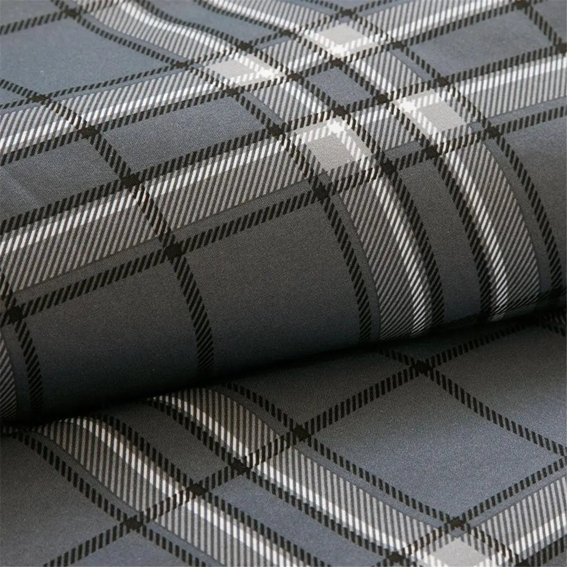 King-Size Microfiber & Cotton Comforter Set with Quilted Plaid Sheets