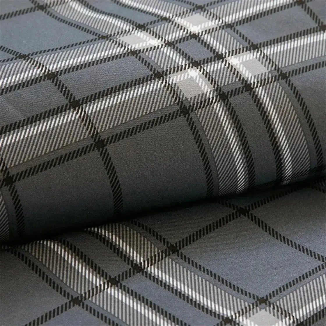King-Size Microfiber & Cotton Comforter Set with Quilted Plaid Sheets Julia M LifeStyles