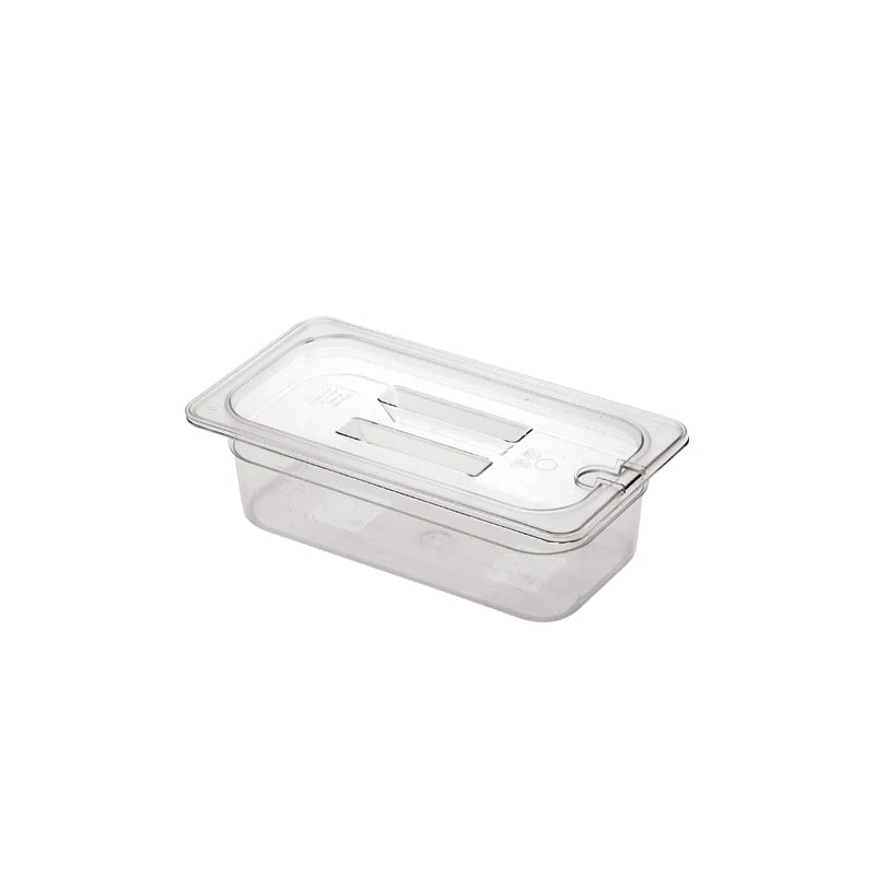 Polycarbonate Food Cover with Hole for Ladle Notched GN Container Cover Gastronorm Pan Lid