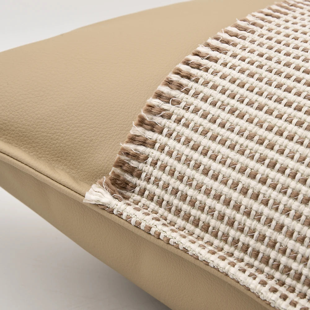 Echo Modern Leather Pillow Cases Cushion Cover for Townhouse and Model Home Sofa Decorative  Pillows Cushions Julia M LifeStyles