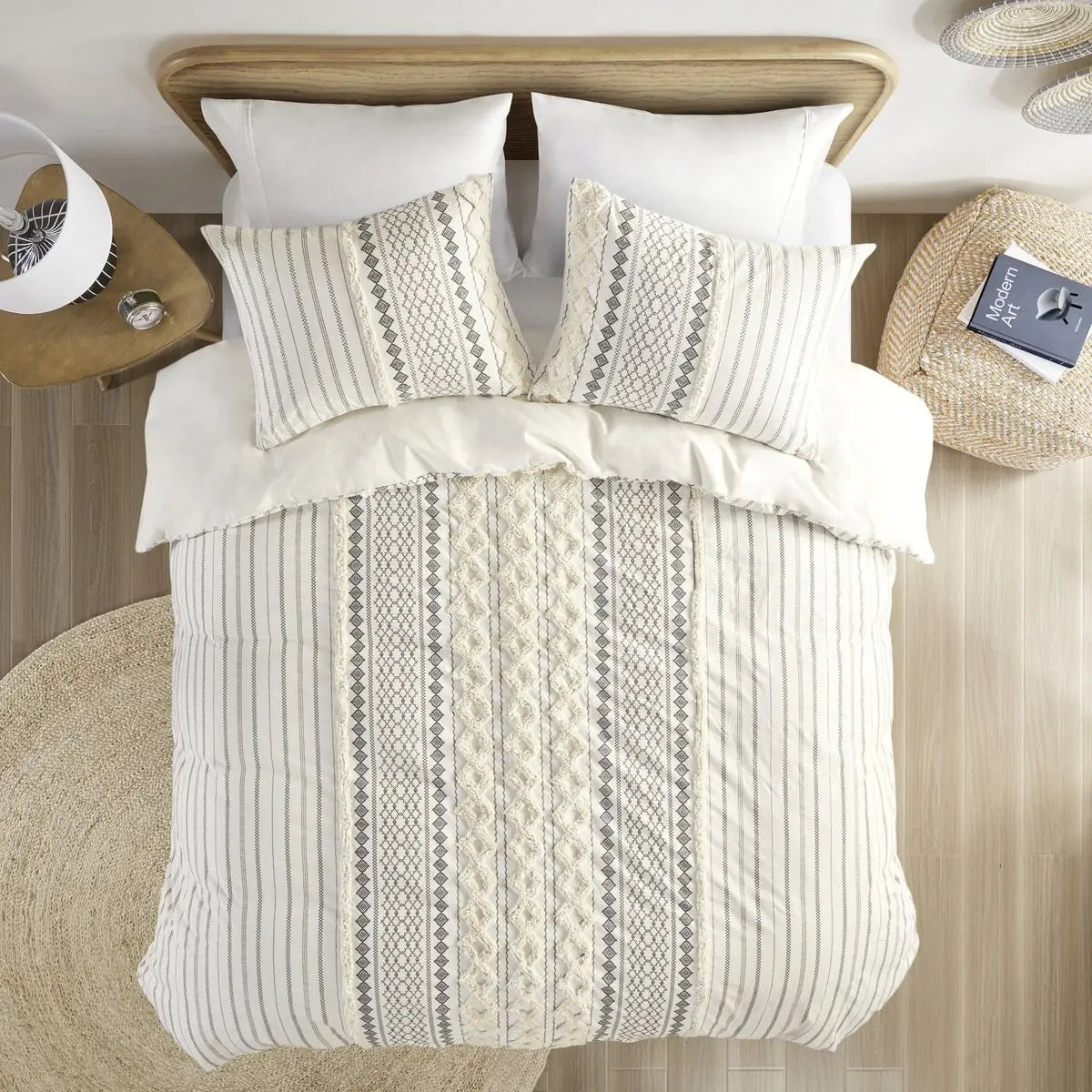 DB Luxury Cotton Printed Duvet Cover Set with Chenille King Twin Sizes Geometric Pattern Woven Bedding Blankets for Winter Use Julia M LifeStyles