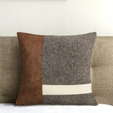 Popular Home PU Leather Stitching Cotton Diamond Lattice Pillowcase Sofa Cushion Cover Factory Price