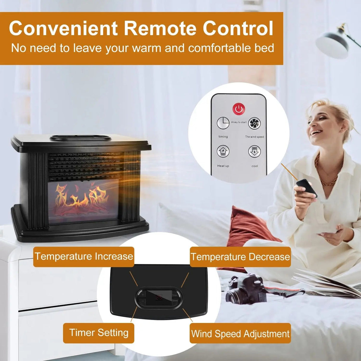 800W Electric Fireplace Heater Remote Control Accurate Digital Thermostat Timer Setting Insert AU Artificial Flame Stove Julia M LifeStyles