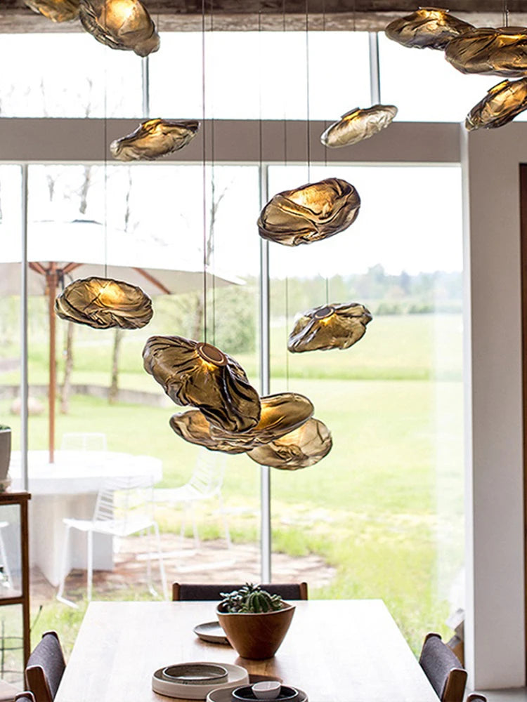 D300mm Amber Cloud Glass Small Pendant Lamp for Art Deco Linghting  American Pendant Light Julia M LifeStyles
