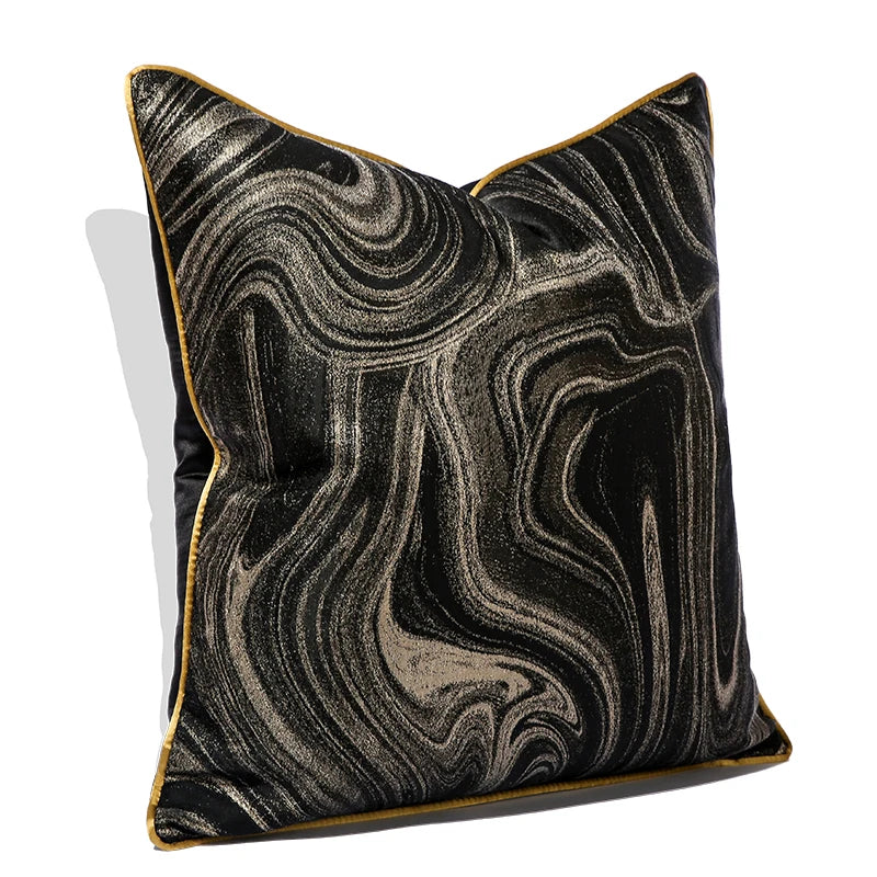 New Style Cushion Cover 50x50 Art Design Black Pillowcase Modern Black Luxury Pillow Covers 18x18 20x20 Inches