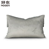 Light Luxury High-end Geometric Pattern Blue Fabric with Metal Buckle Fabric and Metal Buckle Long Home Decoration Pillowcase