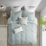 3-Piece Geometric Jacquard Duvet Cover Set 100% Cotton Queen Size for Home Wedding or Hospital Use 3pcs Included Julia M LifeStyles