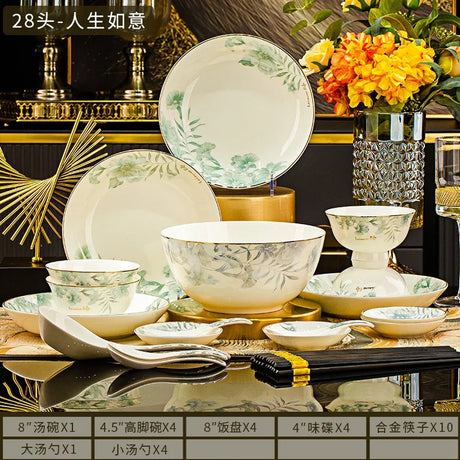 Floral Luxury Round Dinner Set – High Quality Porcelain for Elegant Dining