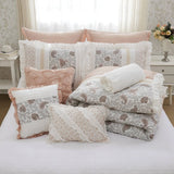9-Piece Floral Comforter Set in 100% Cotton Percale - King & Super King Sizes