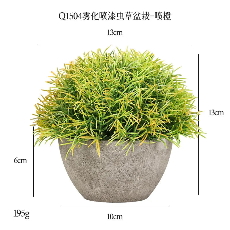 DS  Artificial Plants Potted Greenery Green Grass Plastic Faux Topiary Shrubs for Bathroom Home Kitchen Office Farmhouse Decor Julia M LifeStyles
