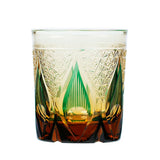 In Stock Edo Kiriko Style  Rock Glass Hand Carved Cased Glass Cup With Candle Light Pattern for Souvenir Wedding Gift