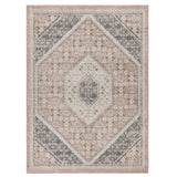 Pink and Cream Medallion Area Rug 2' X 3'