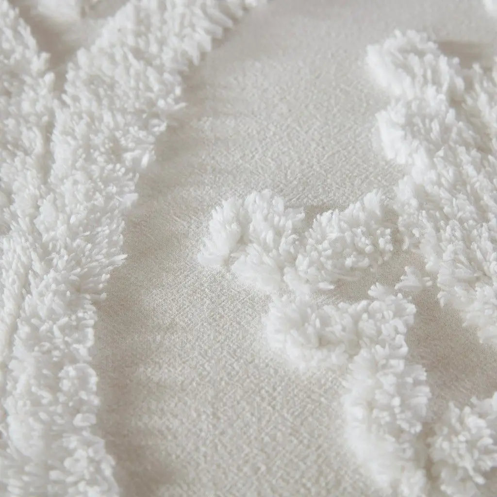 3-Piece Tufted Cotton Chenille Damask Duvet Cover Set Julia M LifeStyles