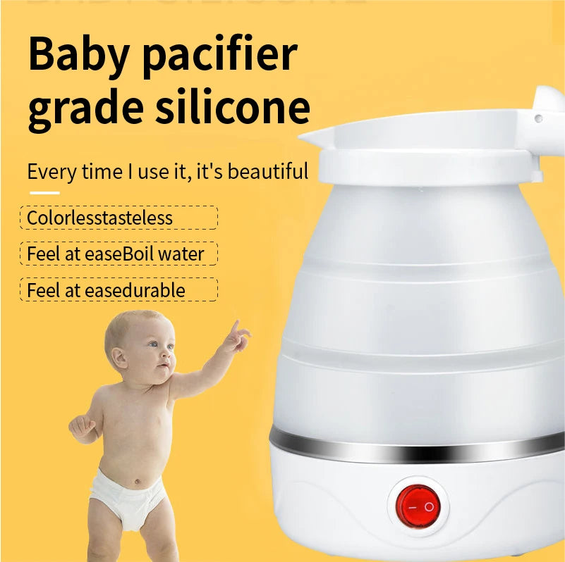 Convenient Foldable Electric Kettle with Silicone Handle