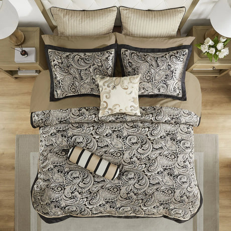 12-Piece Comforter & Cotton Bed Sheets Set with Duvet Cover