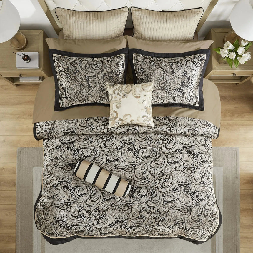 12-Piece Comforter Set with Cotton Bed Sheets Includes Duvet Cover Quilts 4-Piece Set with Fitted and Flat Sheets Julia M LifeStyles
