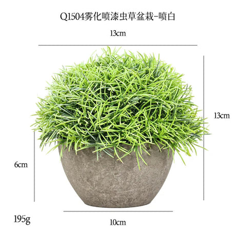 DS  Artificial Plants Potted Greenery Green Grass Plastic Faux Topiary Shrubs for Bathroom Home Kitchen Office Farmhouse Decor Julia M LifeStyles