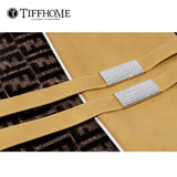 TIFFHOME High Quality Custom Organic Decorative Cushion Covers Portable Waist Pillow Cases Cut Velvet Leather Splicing Throw