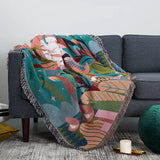 Forest Dancer Throw Blanket Multifunction 2 Sides Sofa Covers Cobertor Tassel Dust Cover Air Conditioning Blankets For Bed
