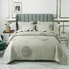 Handmade Bedding Quilts Embroidery Flower 100% Cotton Queen King Size Stitching Patchwork Bedspread 3pcs Quilt Set Julia M LifeStyles