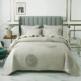 Handmade Bedding Quilts Embroidery Flower 100% Cotton Queen King Size Stitching Patchwork Bedspread 3pcs Quilt Set Julia M LifeStyles