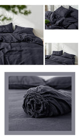 Washed Linen Duvet Cover Set with Pillowcases