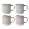 16Oz Ceramic Coffee Mugs Set of 4 Rustic Stoneware Coffee Cups Set with Large Handle for Latte Cocoa Tea Milk Smoky Blue Julia M LifeStyles