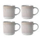 16Oz Ceramic Coffee Mugs Set of 4 Rustic Stoneware Coffee Cups Set with Large Handle for Latte Cocoa Tea Milk Smoky Blue Julia M LifeStyles