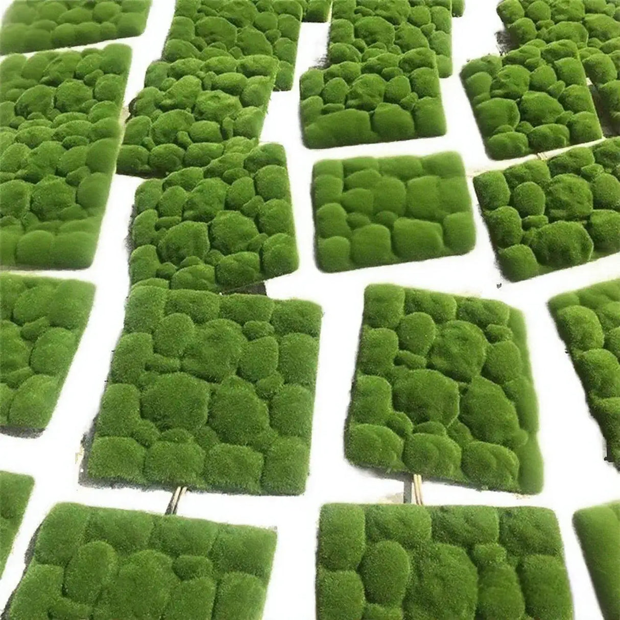 Vertical Green Artificial Moss Wall Panels Glass Material for Garden Decoration and Interior Design