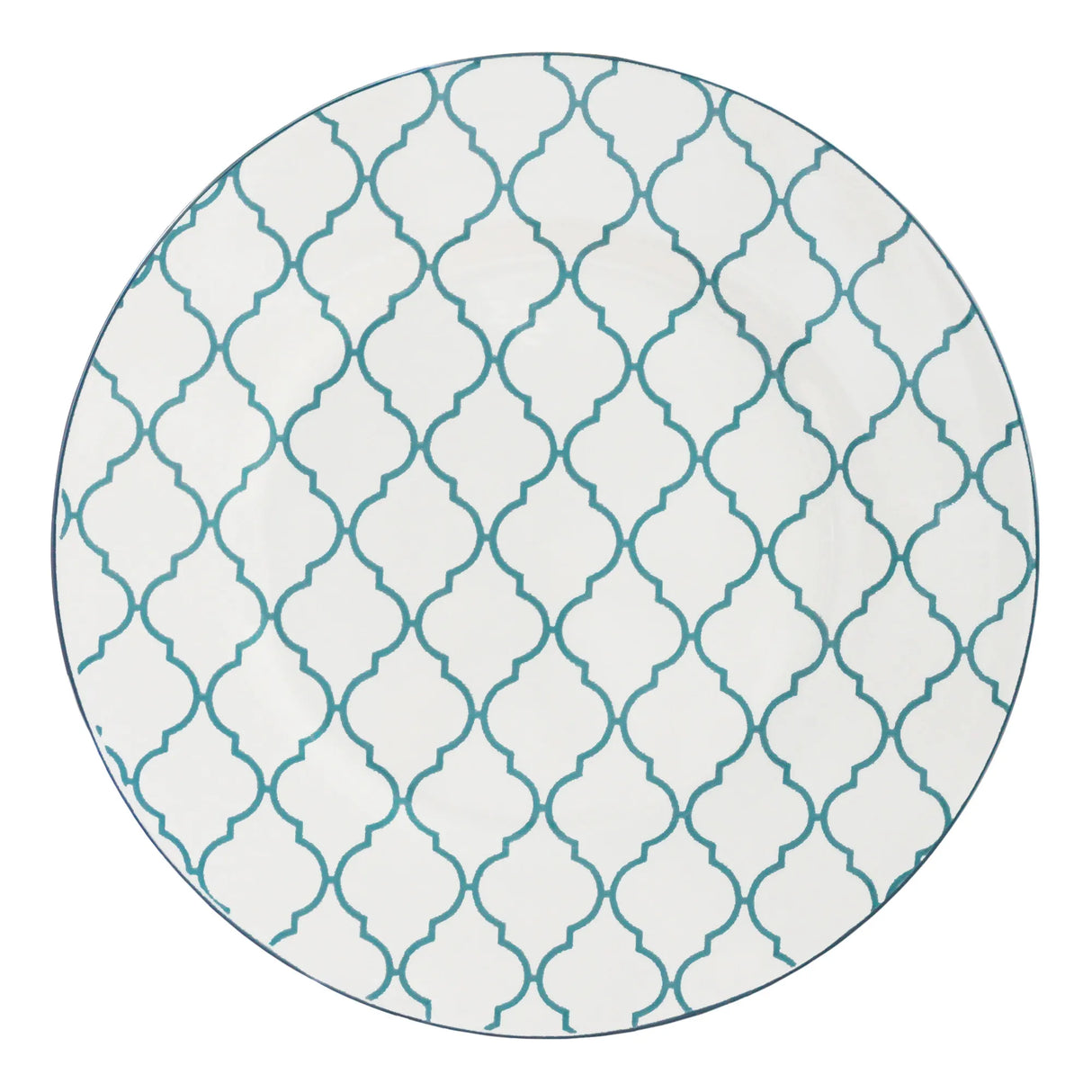 Turquoise Trellis 16-Piece Ceramic Dinnerware Set for Four