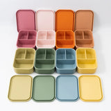 Highshow 3-Piece Leak-Proof Silicone Bento Lunch Box Set