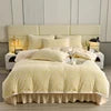 4kg Simple Style Three-dimensional Carved Milk Velvet Polyester-Filled Four-Piece Set for Fall Season Julia M LifeStyles