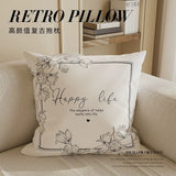 Nordic Style High-End French Retro Pillow Black and White Abstract Art Decorative Cushion for Sofa Bedroom