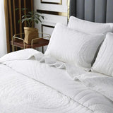 Handmade Bedding Quilts Embroidery Flower 100% Cotton Queen King Size Stitching Patchwork Bedspread 3pcs Quilt Set Julia M LifeStyles