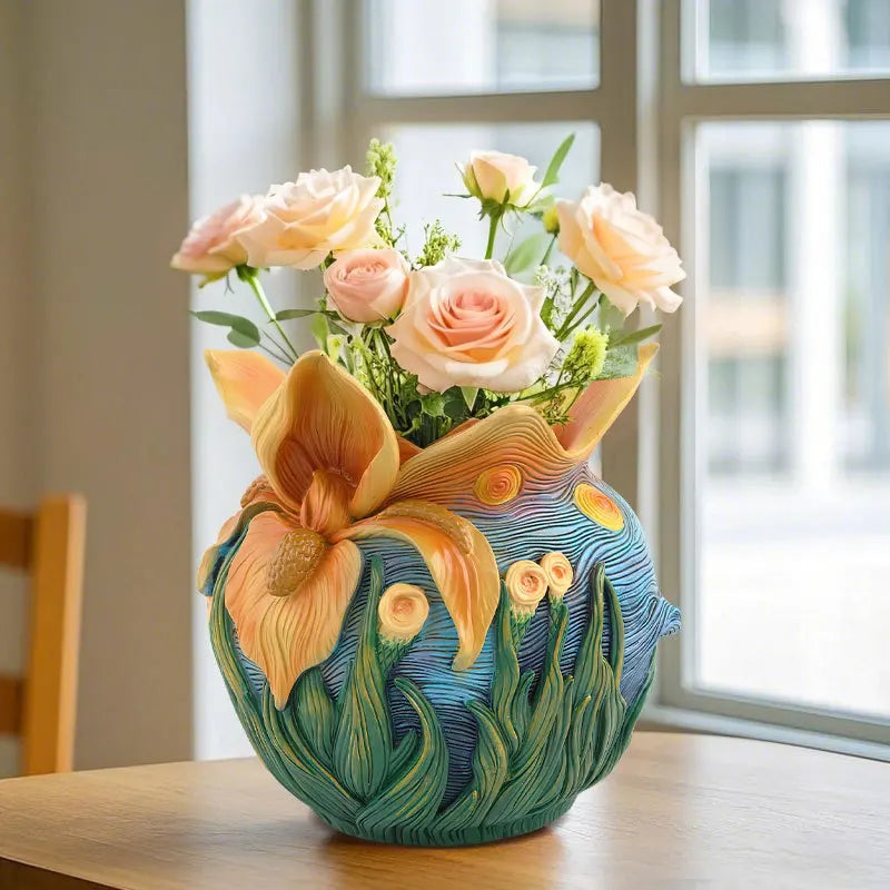 Starry Night Art-Inspired Decorative Vase