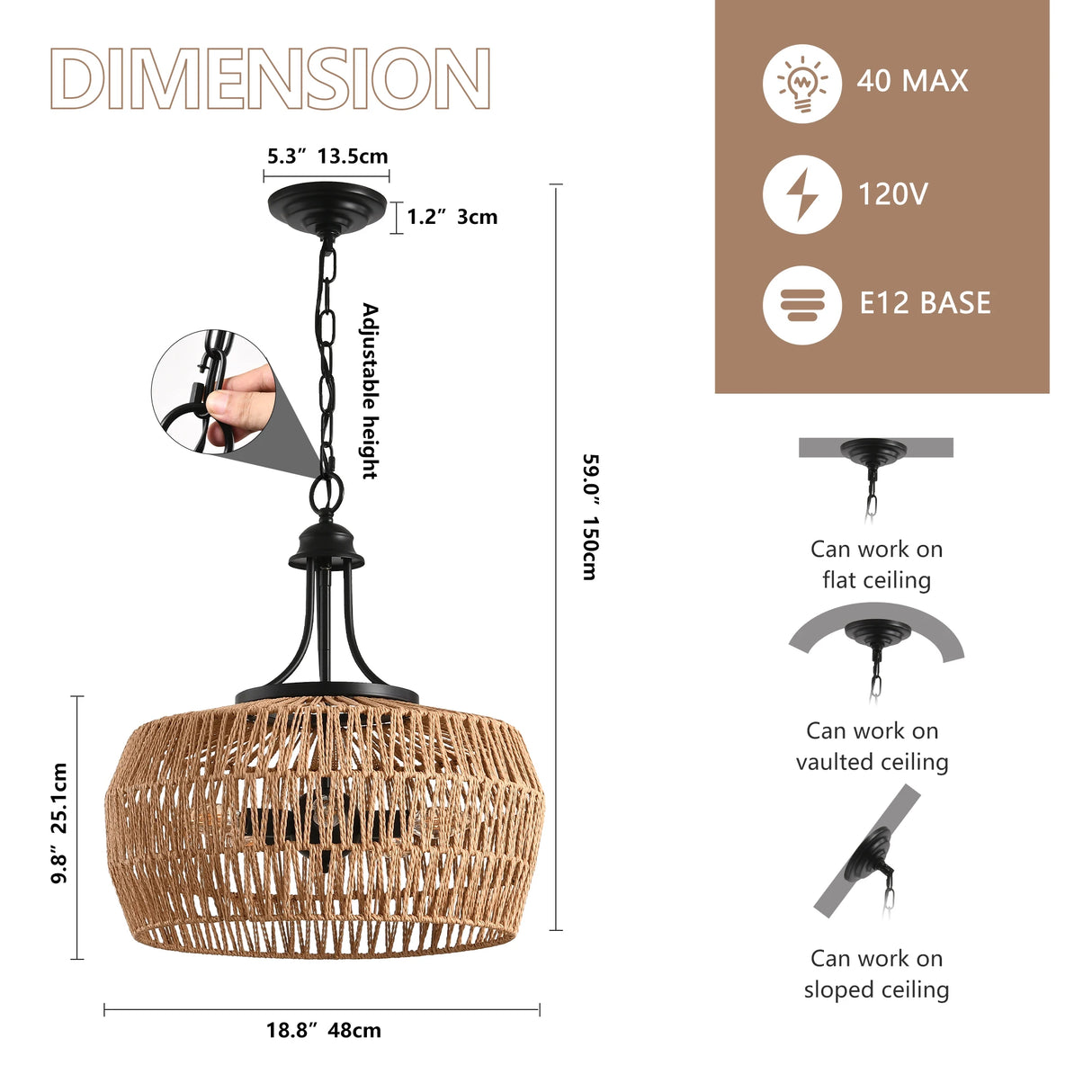 Soléa™ Handwoven Rope Pendant Light