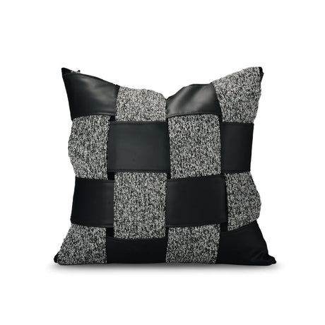 HODON Modern Minimalist, Luxurious, High-end Black and White Spliced Chenille Woven Texture Sofa Pillowcase