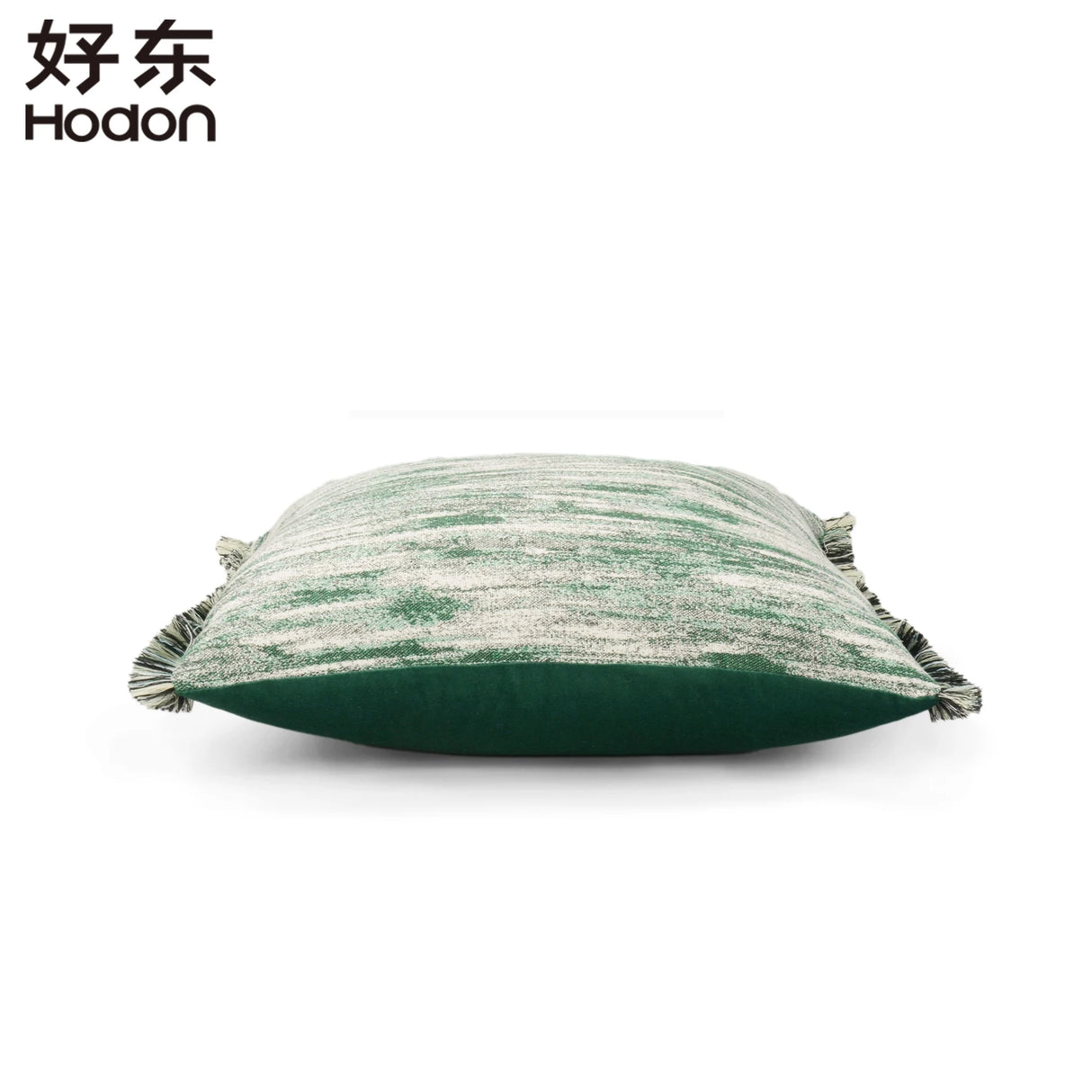 Square Luxury White Green Broken Stripe Frayed Jacquard Home Decoration Pillowcase