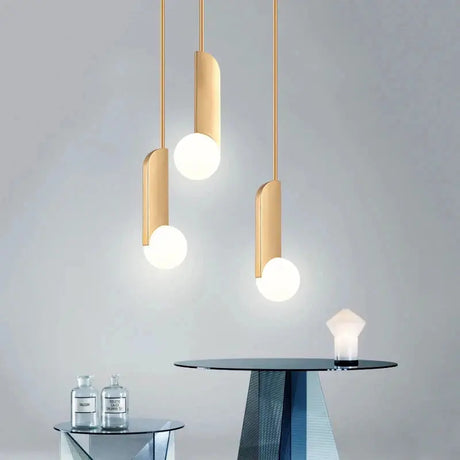 New Modern Style Hanging Kitchen Dining Table Brass Glass Pendant Light Julia M LifeStyles