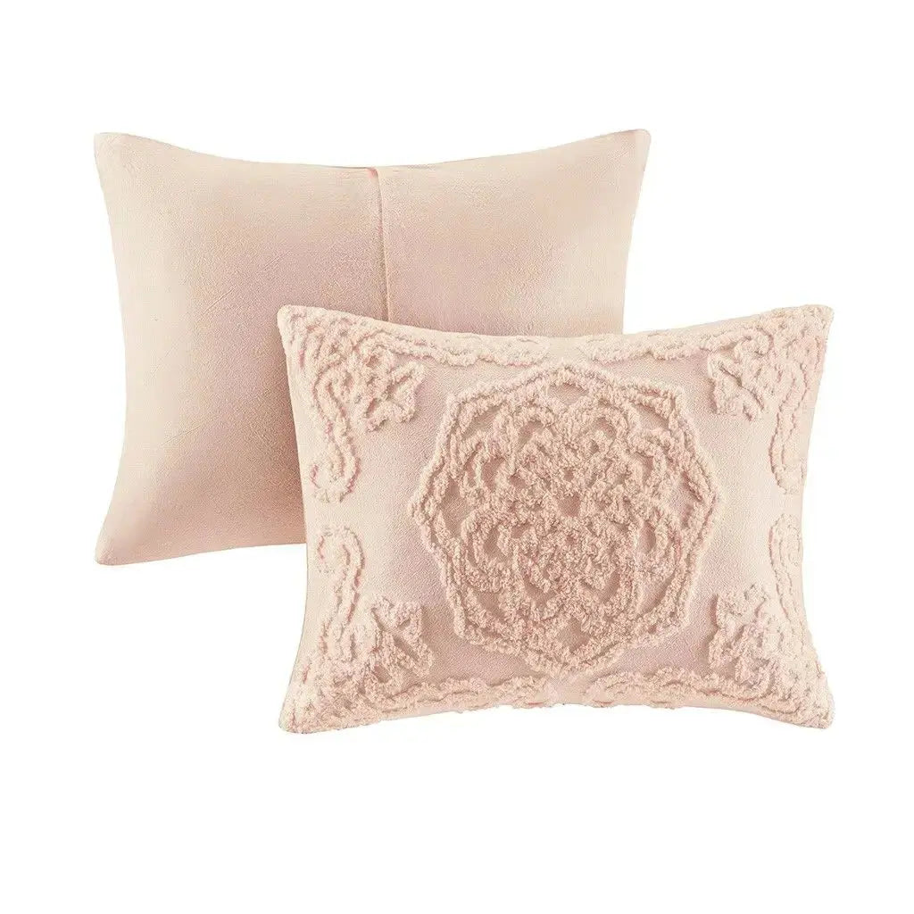 Tufted Cotton Chenille Medallion Fringe Coverlet Mini Set Bedspreads & Coverlets Julia M LifeStyles