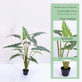 UV Resistant Faux Taro Leaf Tree in Plastic Pot Custom Size Home Garden Decor Artificial Potted Plant for Weddings