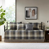 Reversible Plaid Daybed Cover Set - 8 Pieces, Solid Cotton, Multiple Sizes