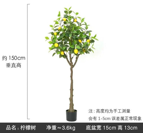 High-End Luxury Indoor Orange Tree Artificial Green Plastic Potted Fruit Fake Kumquat for Halloween Christmas Living Room