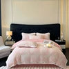 4kg Simple Style Three-dimensional Carved Milk Velvet Polyester-Filled Four-Piece Set for Fall Season Julia M LifeStyles